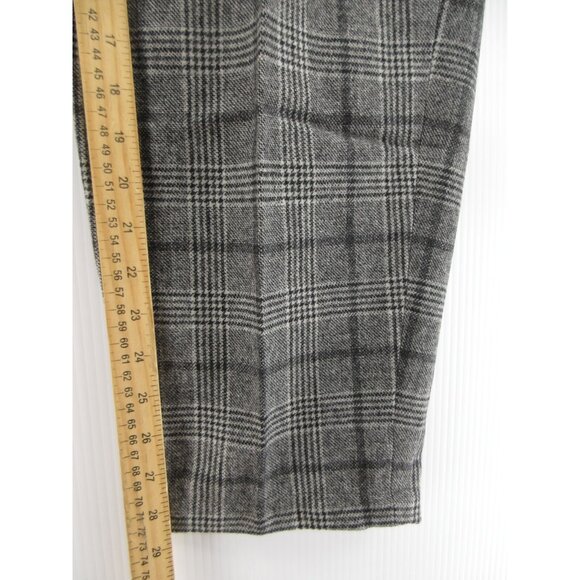 Labour Union Pants 34 Wool Trousers Plaid Pleated Button Fly 34X29 NEW - Picture 6 of 13